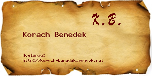 Korach Benedek névjegykártya